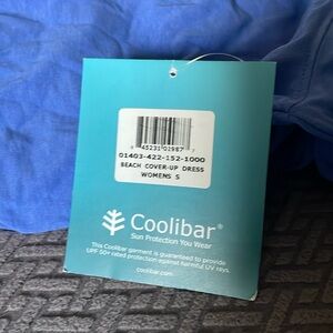 COOLIBAR Catalina Beach Cover Up Dress Size S Hooded Long Sleeve UPF 50 Blue nwt